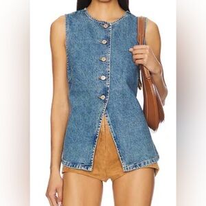 Free People Blue Denim Sleeveless Top